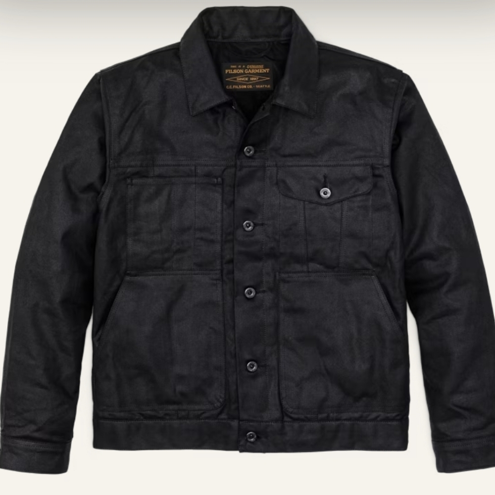 Filson Tin Cloth Short Lined Cruiser Jacket - size L